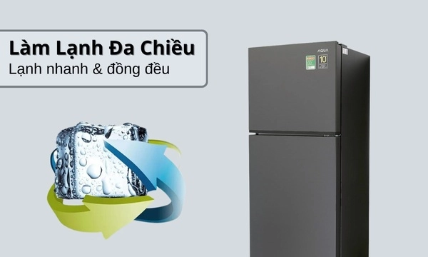 Tủ lạnh Aqua Inverter 212 lít AQR-T239FA(HB) - Làm lạnh gián tiếp và đa chiều