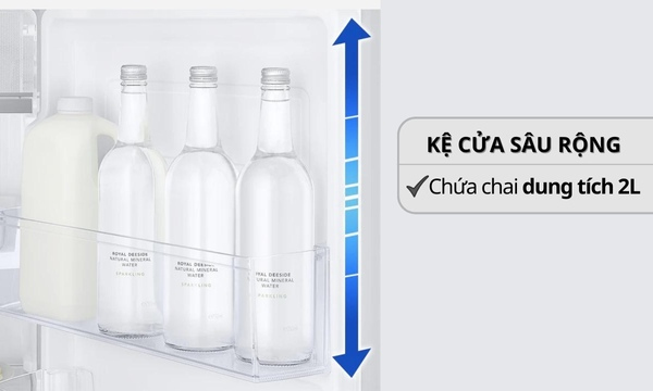 Tủ lạnh Samsung Inverter 236 lít RT22M4032BU Kệ chứa chai lọ rộng rãi