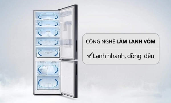 Tủ lạnh Samsung Inverter 236 lít RT22M4032BU làm lạnh vòm